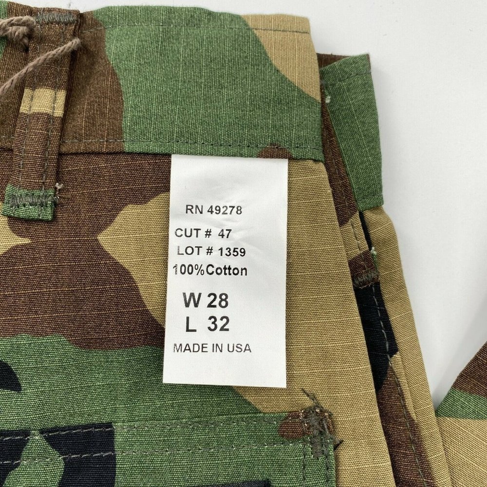 Stan Ray OG Loose Fatigue Pants Woodland Camo sz 28x32 Straight Leg Loose USA - Picture 3 of 5